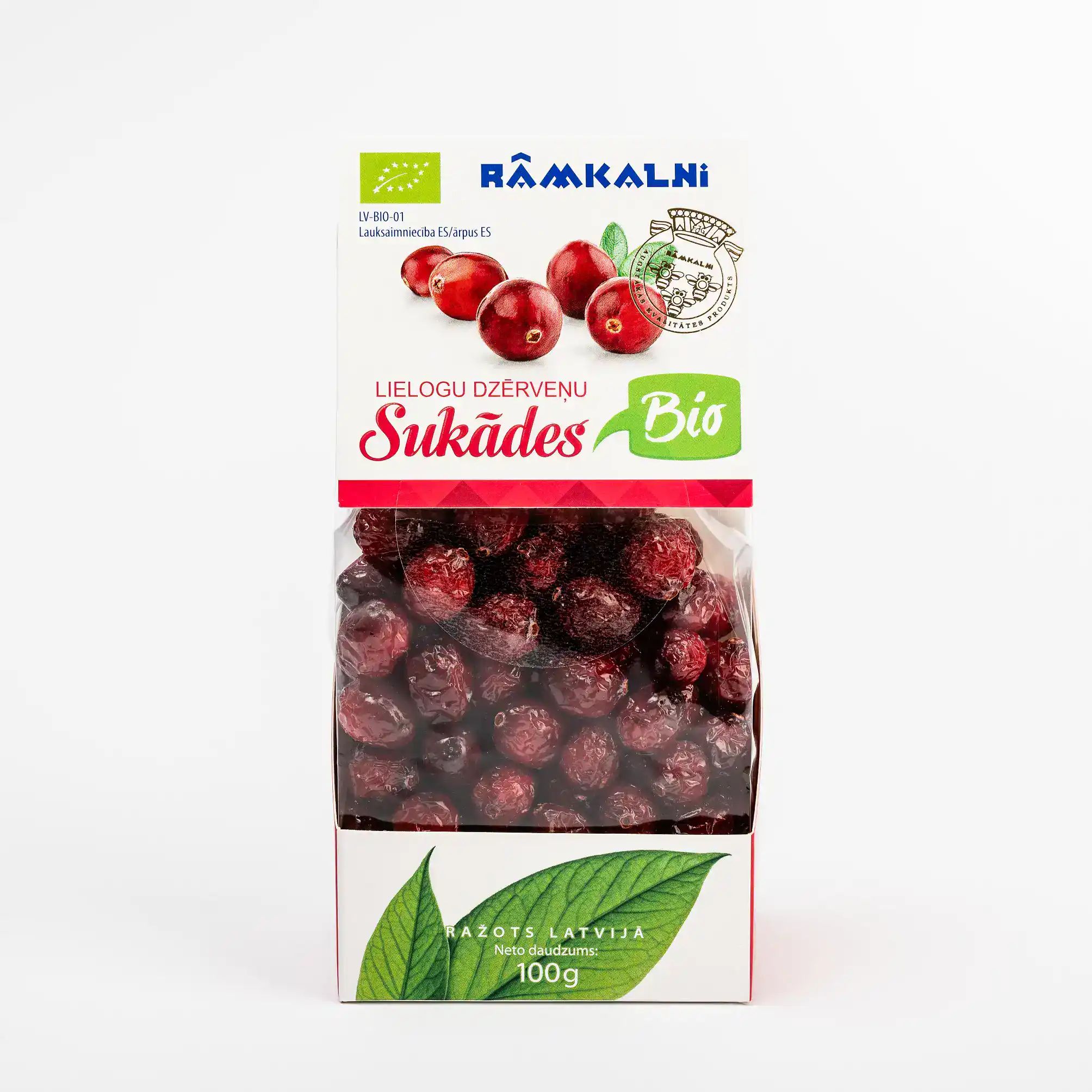 BIO lielogu dzērveņu sukādes, 100 g