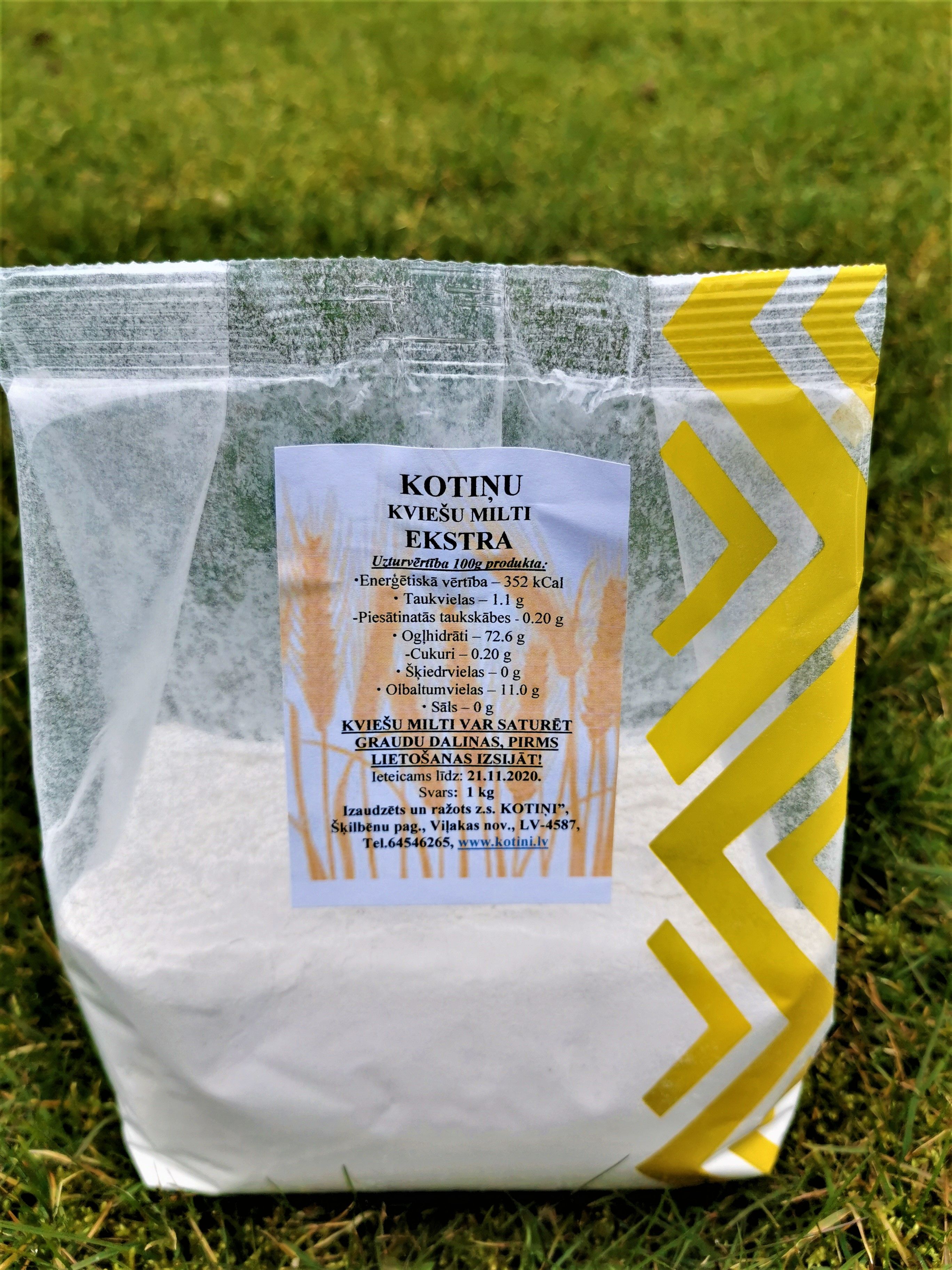 Kviešu milti „Ekstra”, smalka maluma, 1 kg