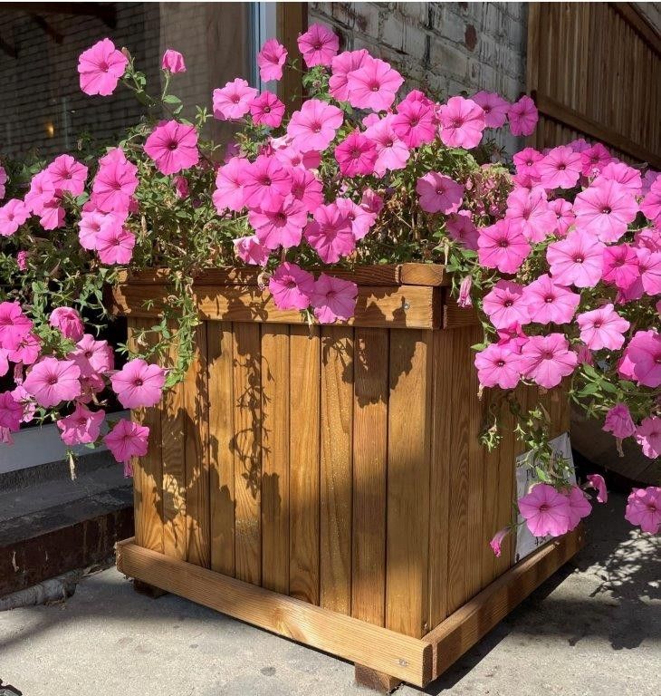 Puķu pods Balustrāde, platums 46 cm, garums 46 cm, koks — attēls 4