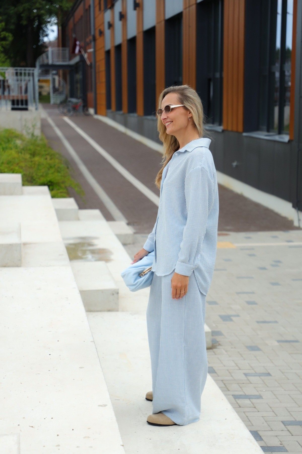 Blūze DEJAMOON, S, M, L, XL, poliesters, gaiši zilā krāsā — attēls 3