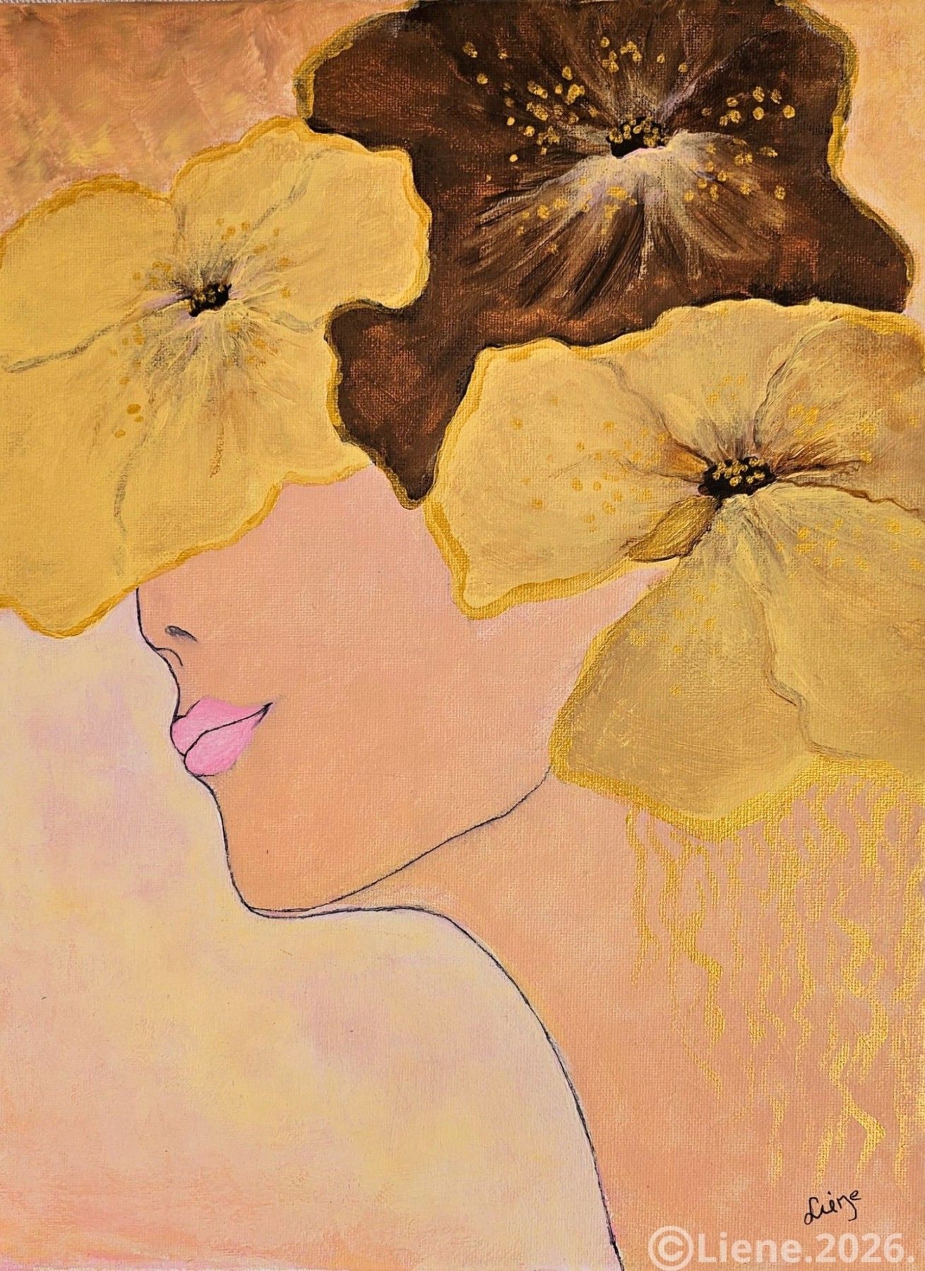 Glezna ArtPatii, 30x40, oranžā, dzeltenā, brūnā krāsā