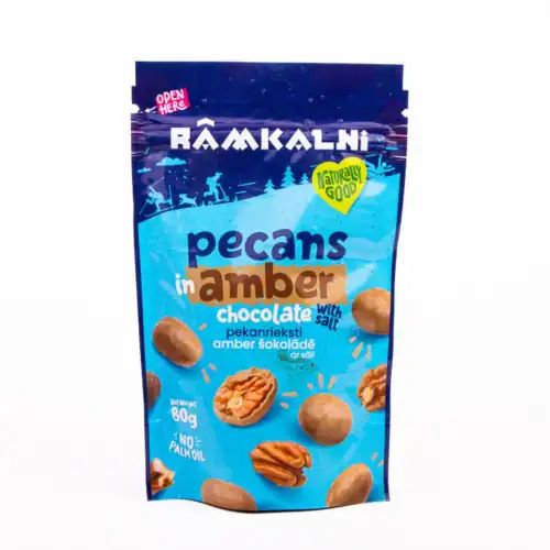 Pekanrieksti AMBER šokolādē ar sāli, 80 g