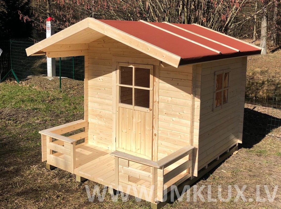 Rotaļu mājiņa JMK LUX, platums 1,82 m, garums 2,4 m, koks — attēls 3