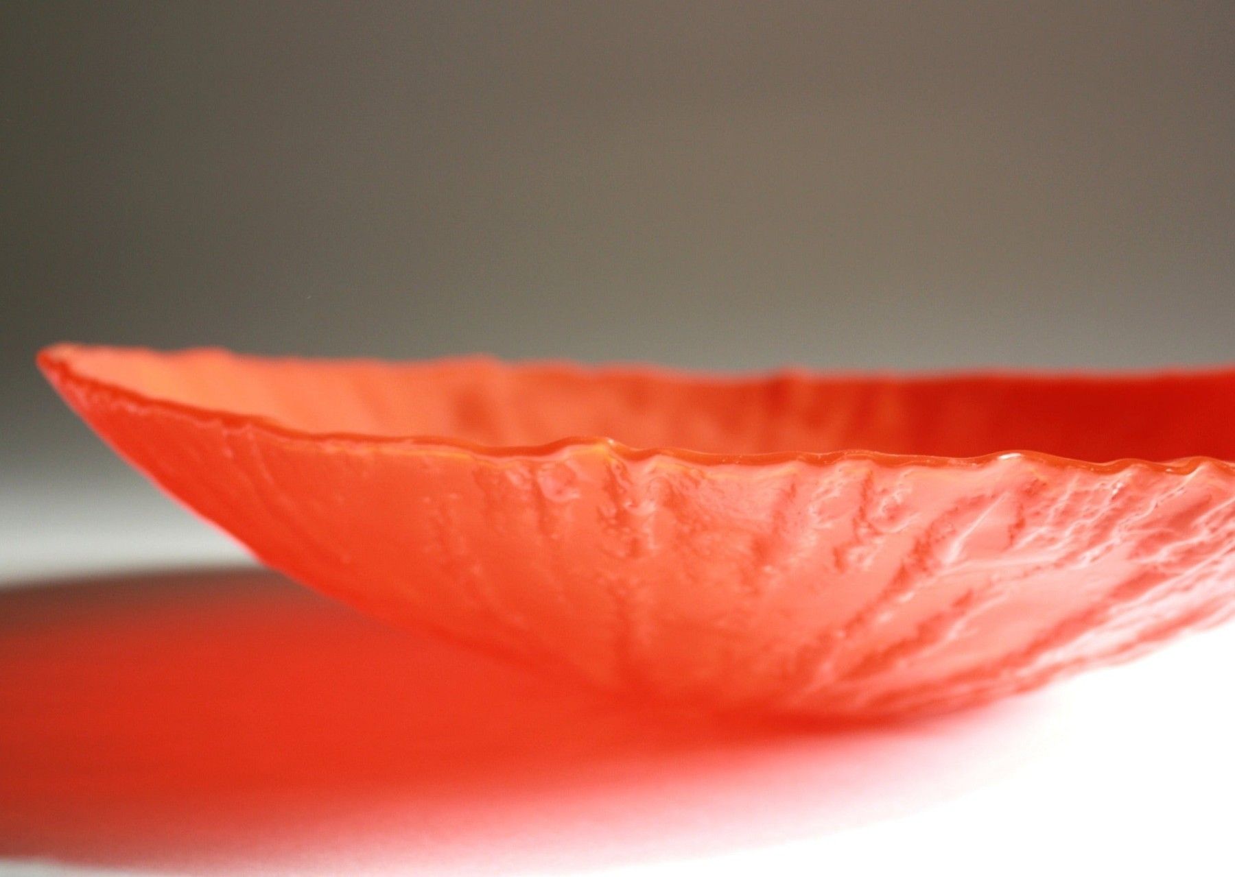 Bļoda Ledene, salātu, stikls, oranžā krāsā — attēls 3