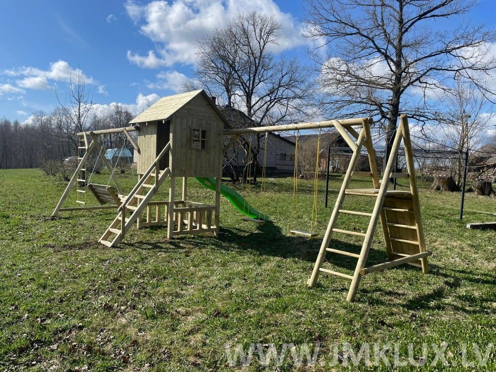 Rotaļu komplekss JMK LUX, platums 5 m, garums 8 m, koks — attēls 4