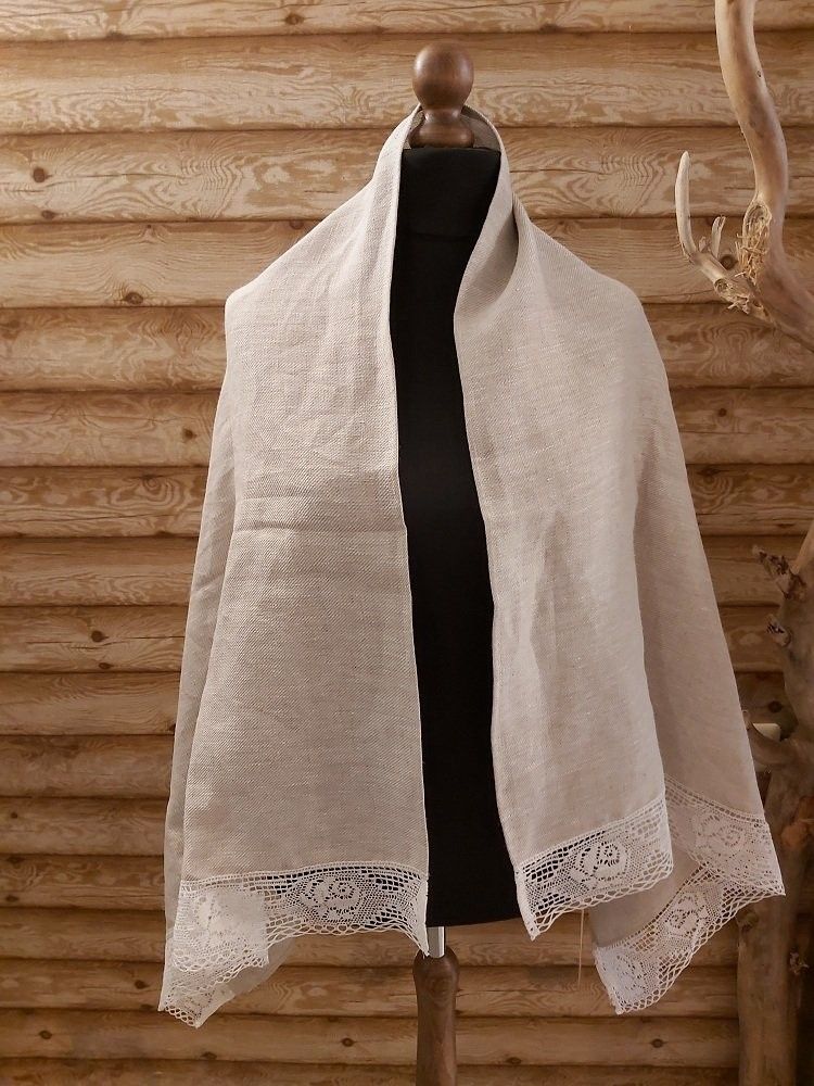 Dvielis Latvaslini, vannas, lins, bēšā, baltā krāsā — attēls 2