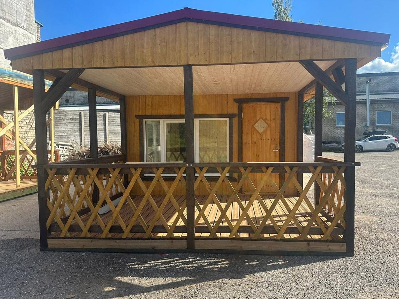 Karkasa pirts, malkas krāsns, 36 m², 8 personām