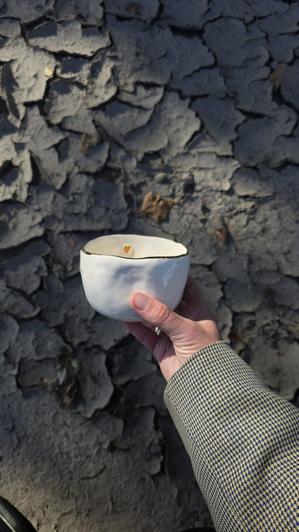 Krūze KAISME, 250 ml, keramika, baltā, zelta krāsā — attēls 2