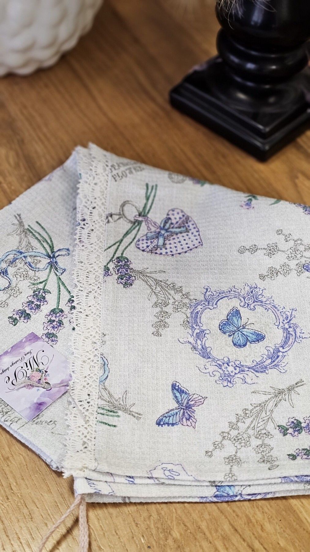 Dvielis MiPe Design, kokvilna, violetā krāsā