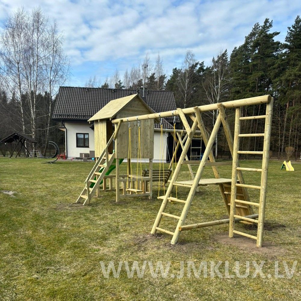 Rotaļu komplekss JMK LUX, platums 7 m, garums 7 m, koks — attēls 3