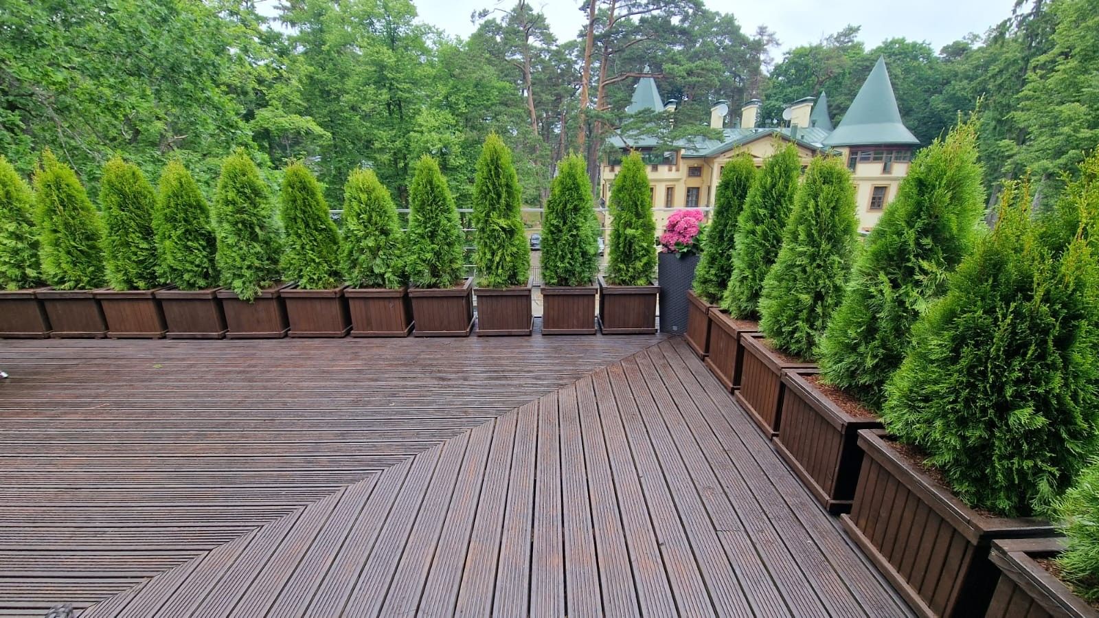 Puķu pods Balustrāde, platums 46 cm, garums 46 cm, koks — attēls 3