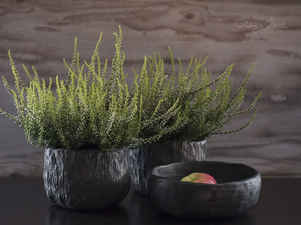 Puķu pods Clay & Wood Design, Ø 11,5 cm, augstums 9 cm — attēls 3