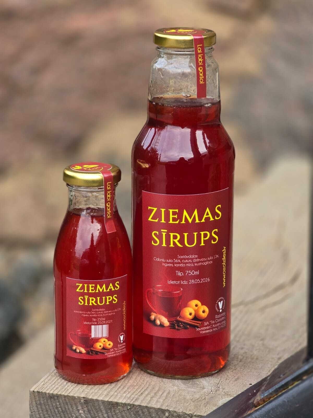 Ziemas sīrups — cidonija, dzērvene, garšvielas, 750 ml — attēls 2