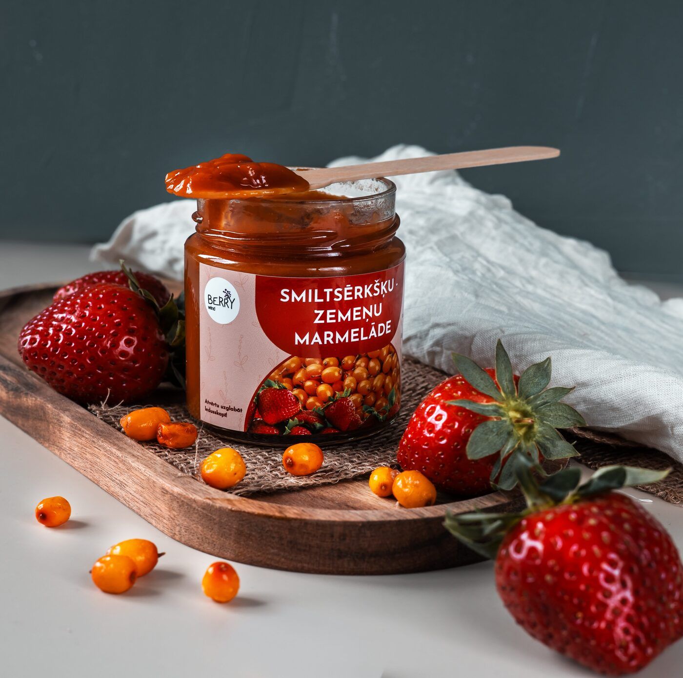 Smiltsērkšķu–zemeņu marmelāde, 200 ml — attēls 2