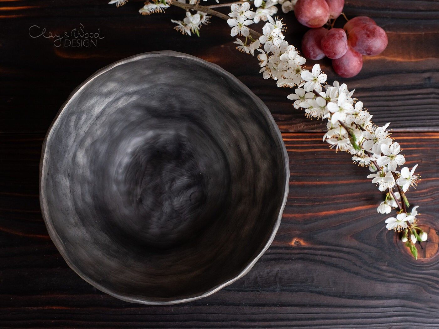 Servēšanas bļoda Clay & Wood Design, 20,5 cm, keramika — attēls 2