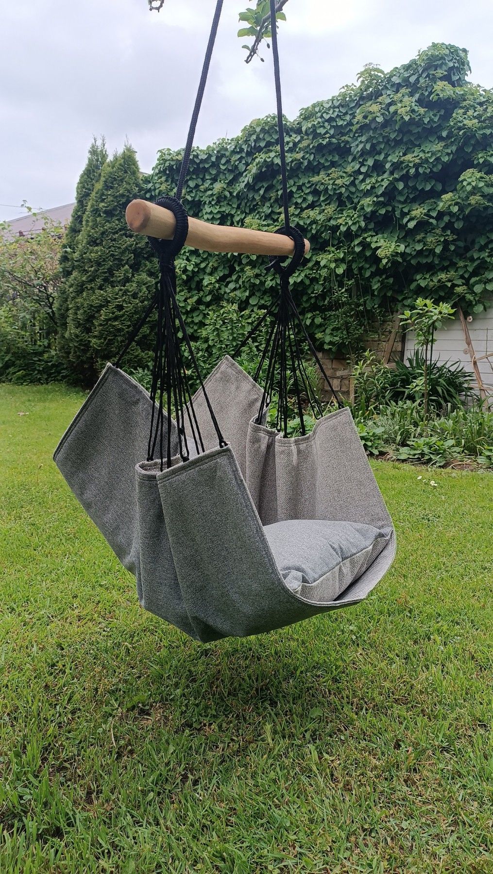 Šūpuļkrēsls Decochair, 1 vietas, koks, tekstils — attēls 5