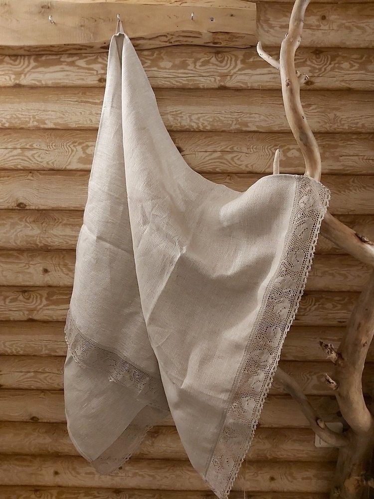 Dvielis Latvaslini, vannas, lins, bēšā krāsā — attēls 3