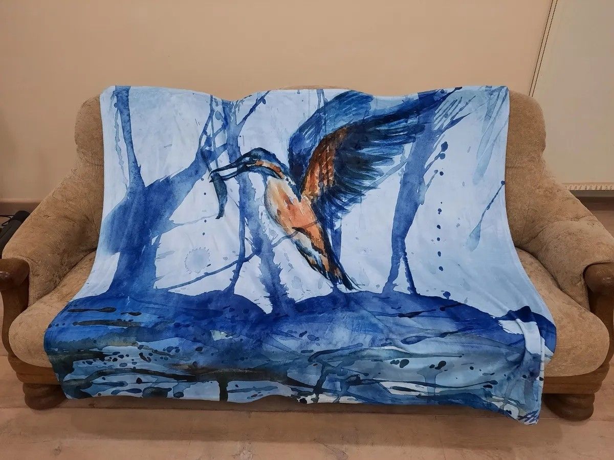 Pleds Anda Sproģe Art, gaiši zilā krāsā — attēls 2