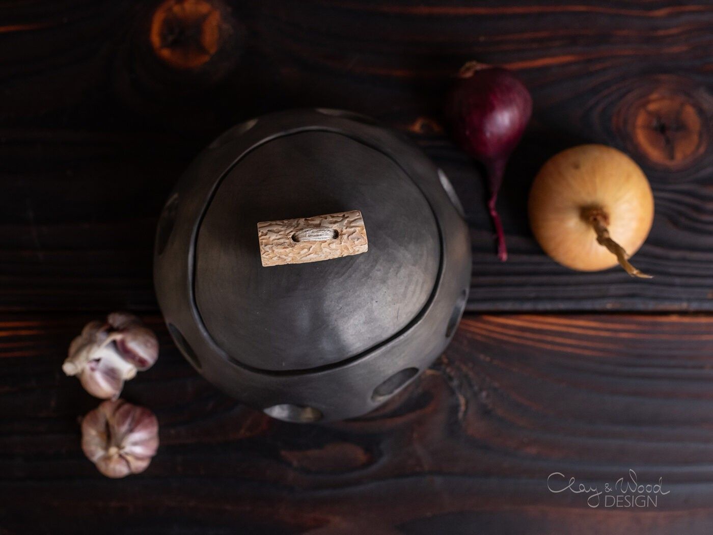Uzglabāšanas trauks Clay & Wood Design, melnā krāsā — attēls 4