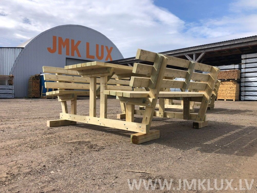 Dārza mēbeļu komplekts JMK LUX, garums 200 cm, koks — attēls 3
