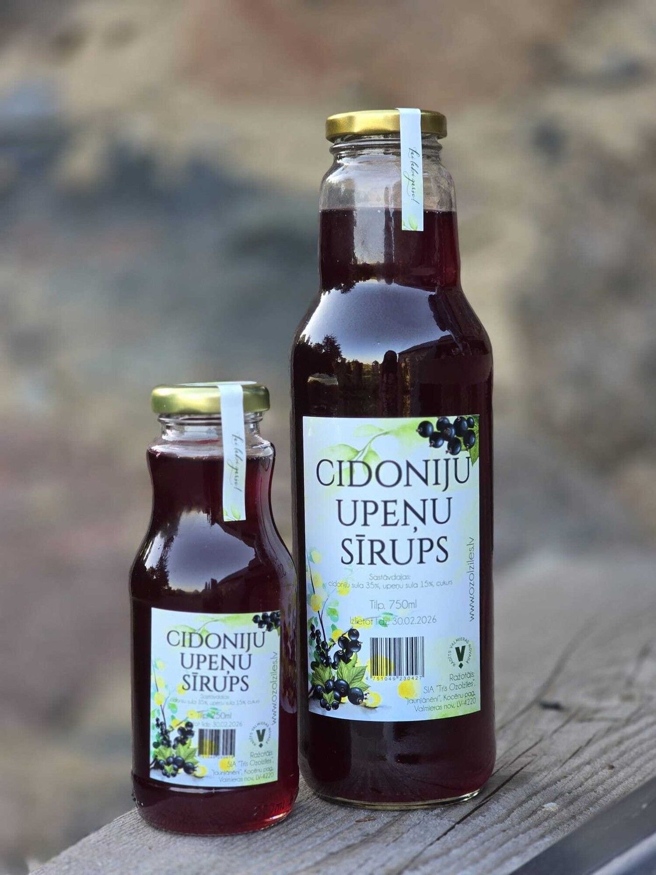 Sīrups Ozolzīles, cidonija, upene, 750 ml — attēls 2