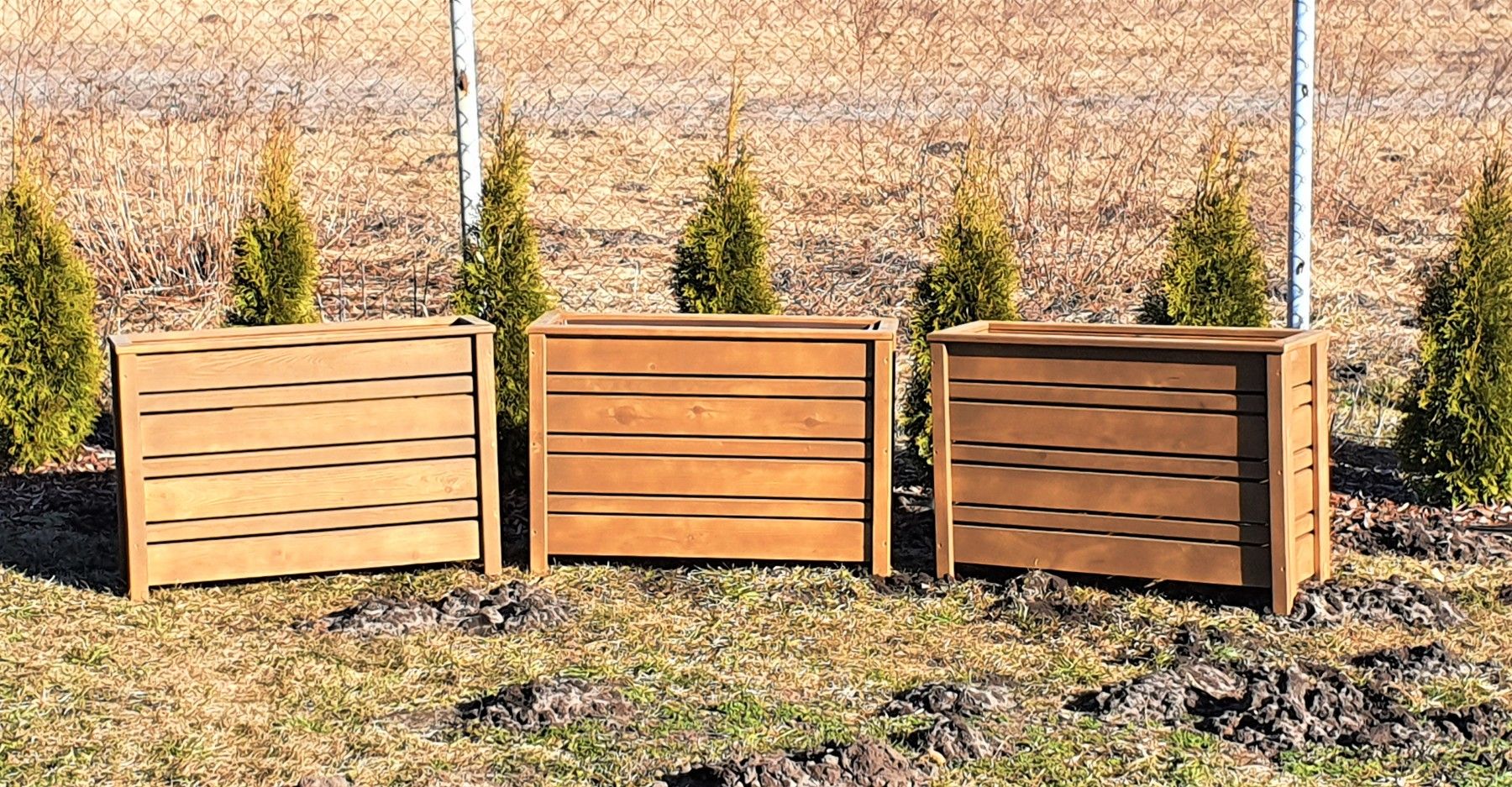 Puķu pods DKAwood, puķu kaste, platums 30 cm, garums 90 cm — attēls 2