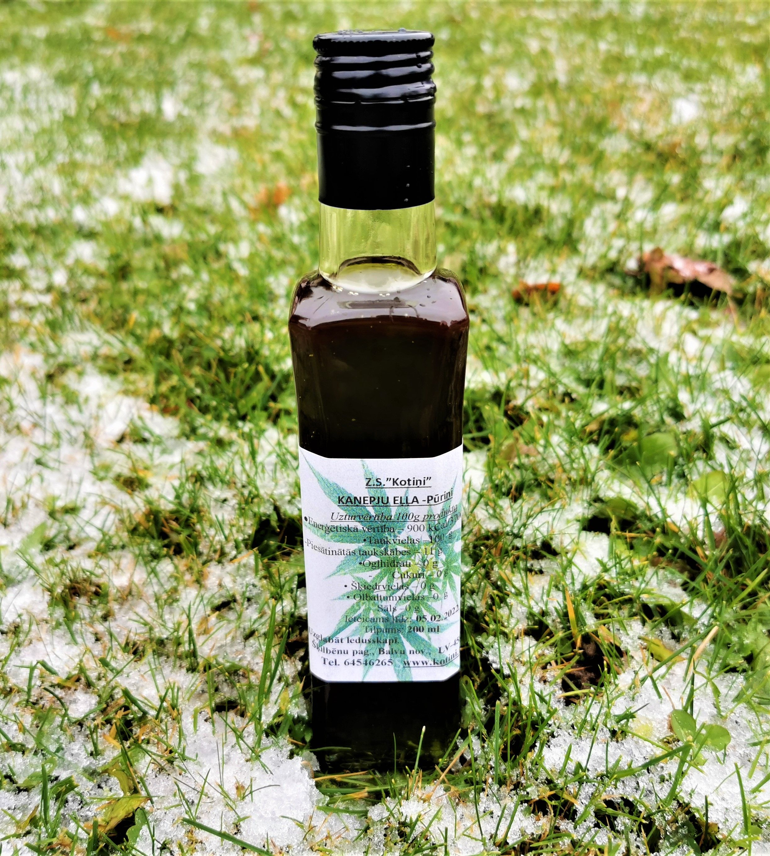 Kaņepju eļļa, auksti spiesta, 200 ml — attēls 2