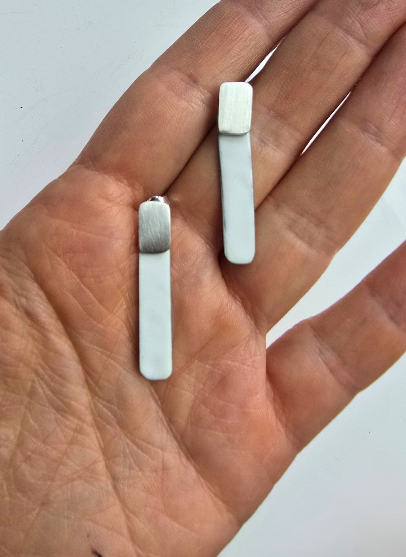 Auskari Asmane Jewellery, sudrabs 925, sudraba, baltā krāsā — attēls 2