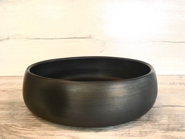 Bļoda Cepļi, salātu, keramika, melnā krāsā — attēls 2