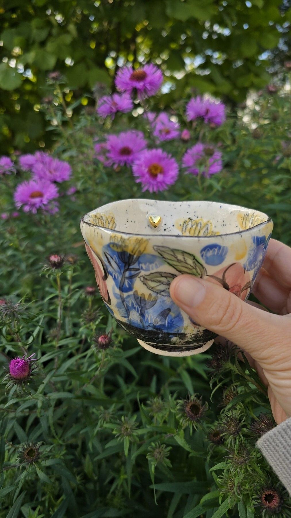 Krūze KAISME, 220 ml, keramika, zilā, dzeltenā, rozā krāsā — attēls 5