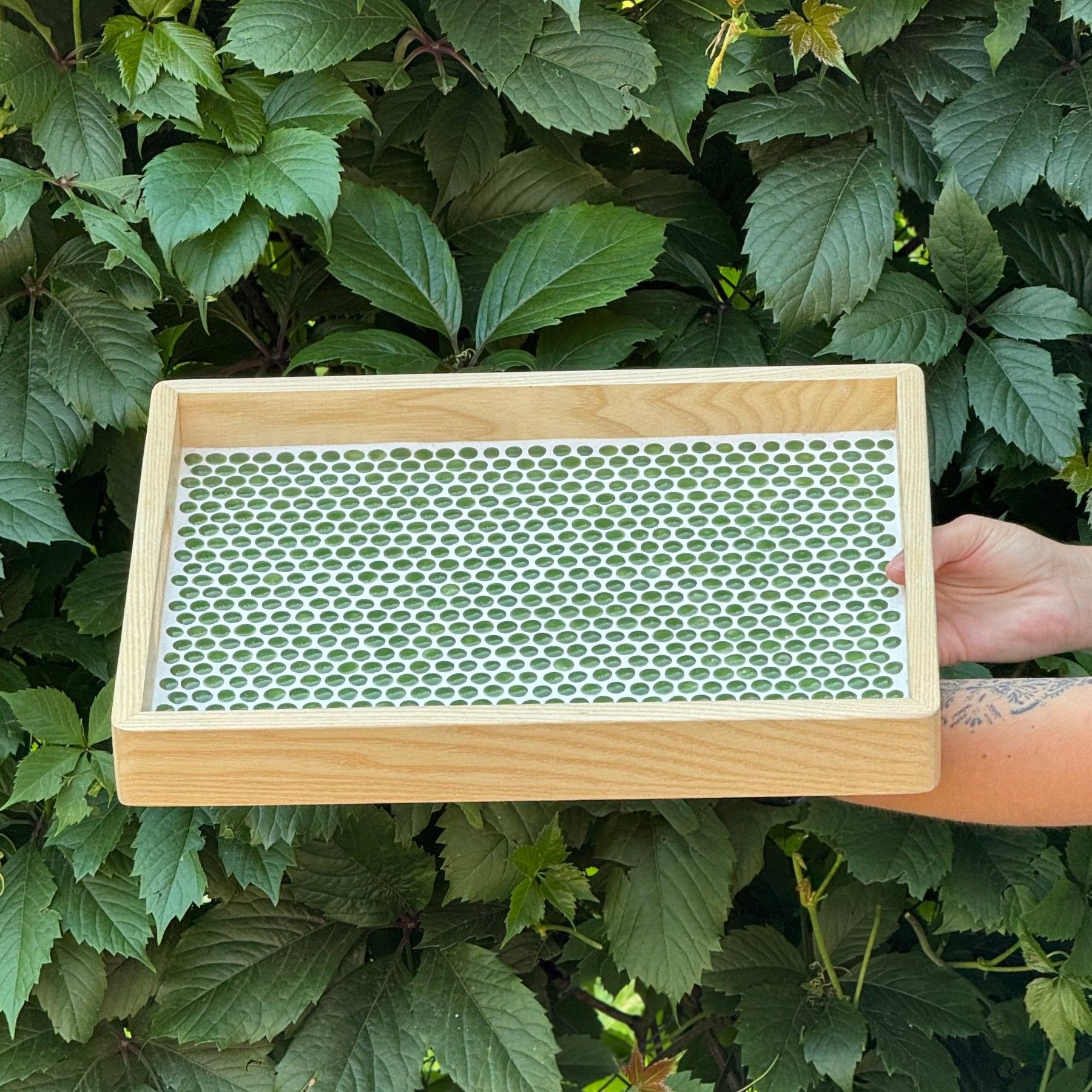 Paplāte Visi Var, 29 cm, koks, zaļā krāsā — attēls 3