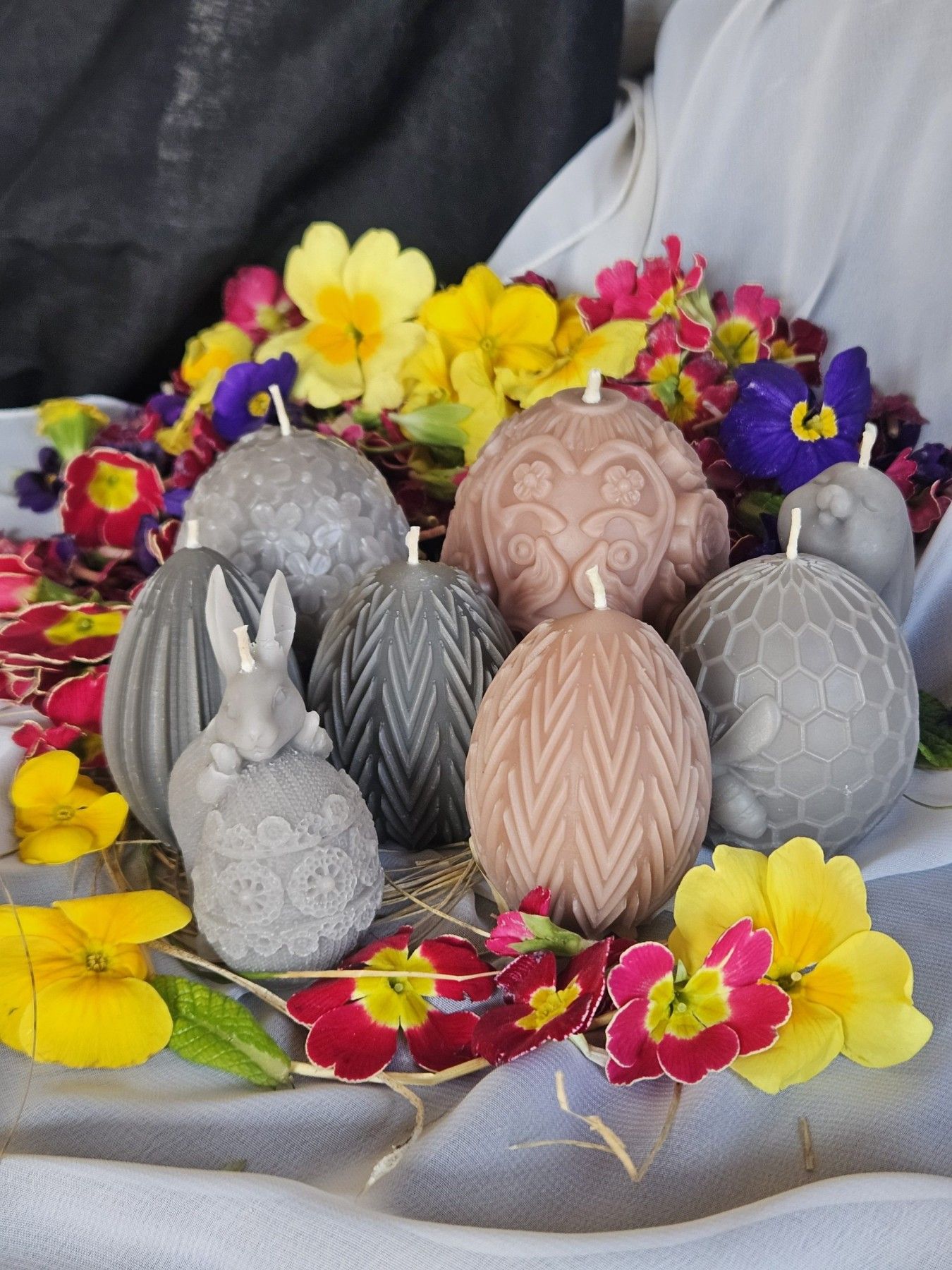Svece Radi Ridi, figūru / dekoratīvās, pelēkā, rozā krāsā — attēls 3