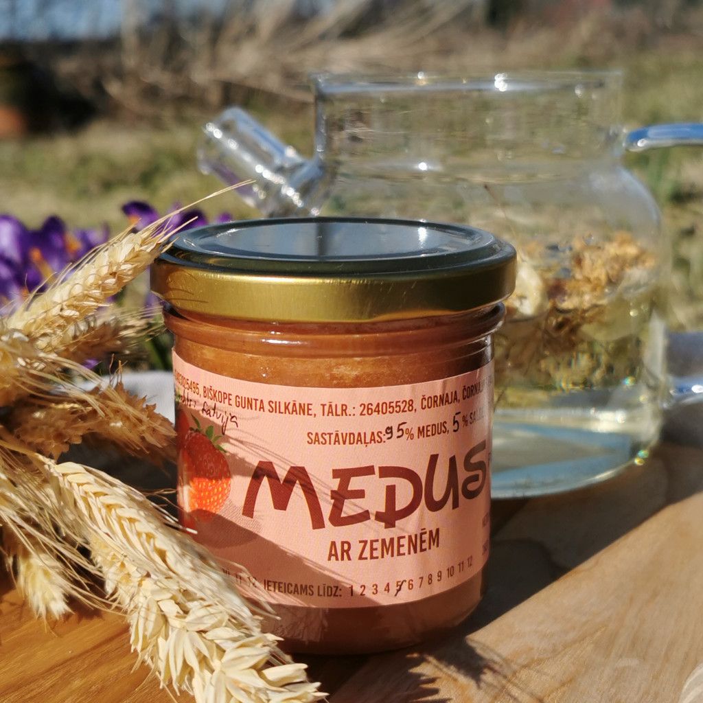 Medus ar zemenēm, 180 g