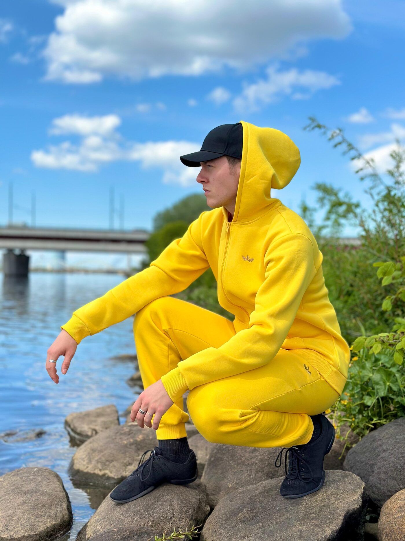 Vīriešu jaka Ozolvīle, M, L, kokvilna, dzeltenā krāsā — attēls 5