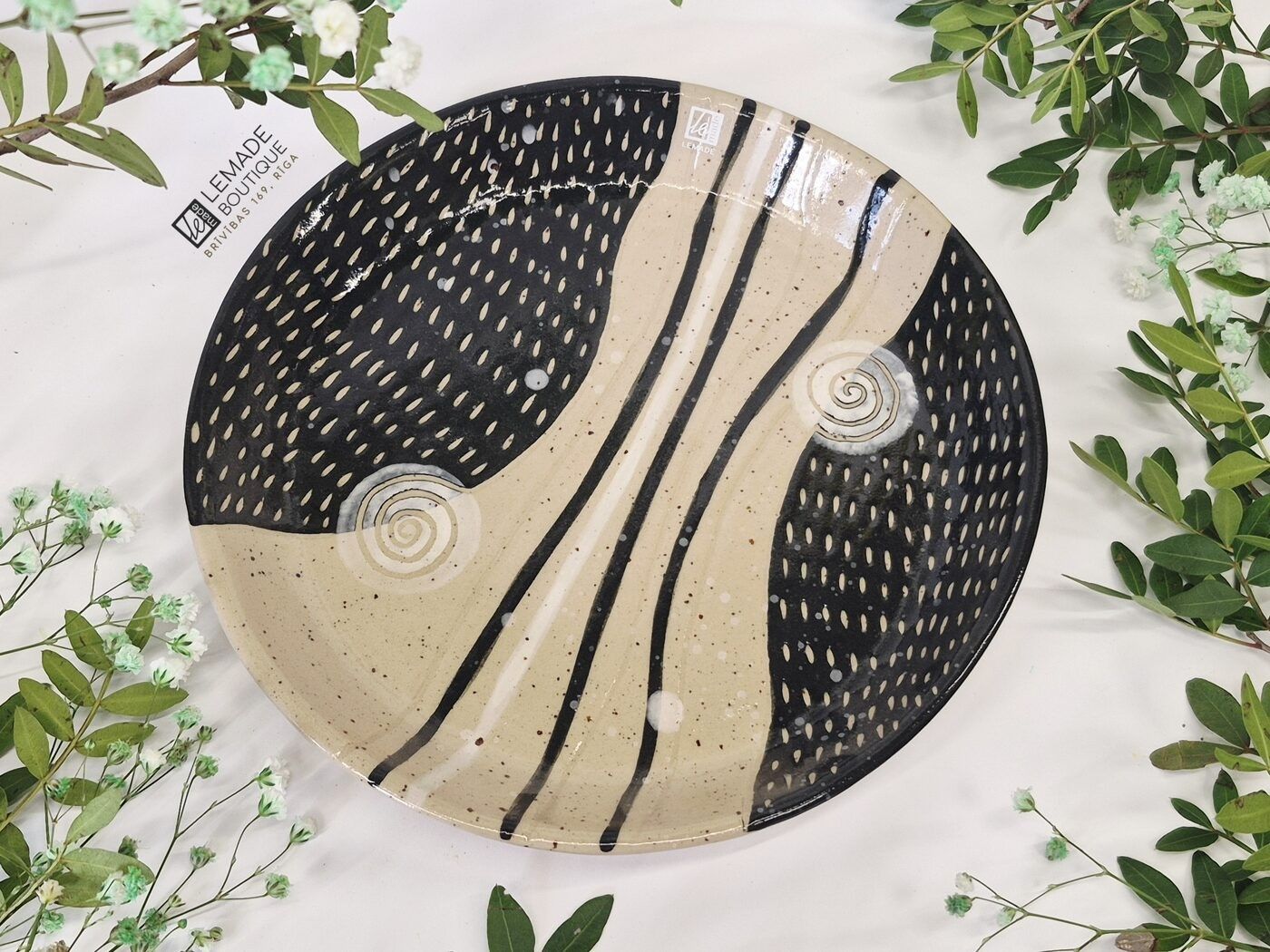 Šķīvji LeMade, dziļais, 22 cm, akmensmasa, melnā krāsā — attēls 4