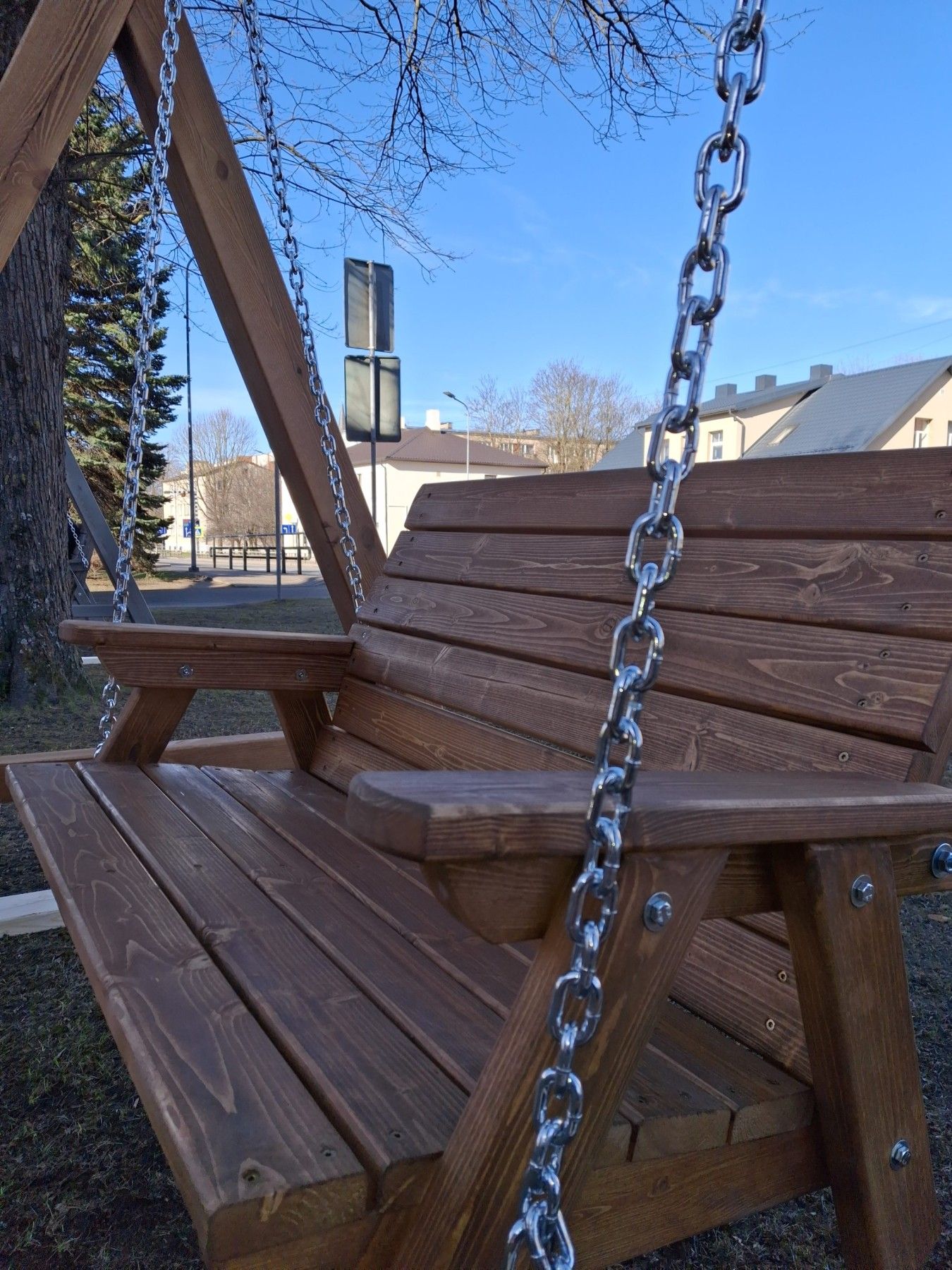 Šūpuļkrēsls Timber Dream, 2 vietas, platums 300 cm, koks — attēls 2