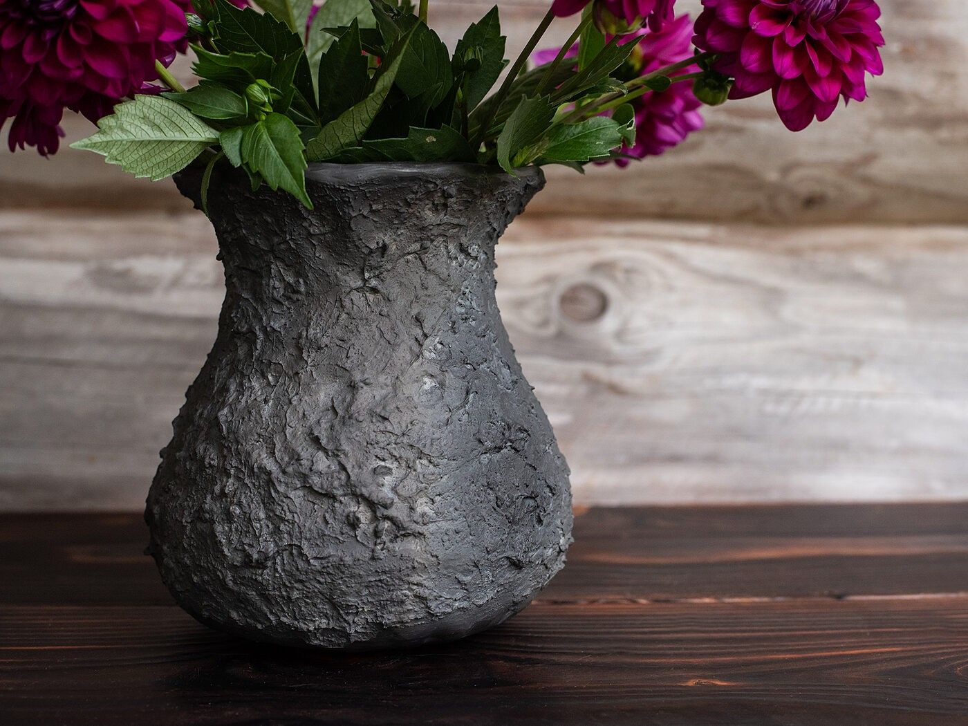 Vāze Clay & Wood Design, augstums 16 cm, keramika — attēls 4