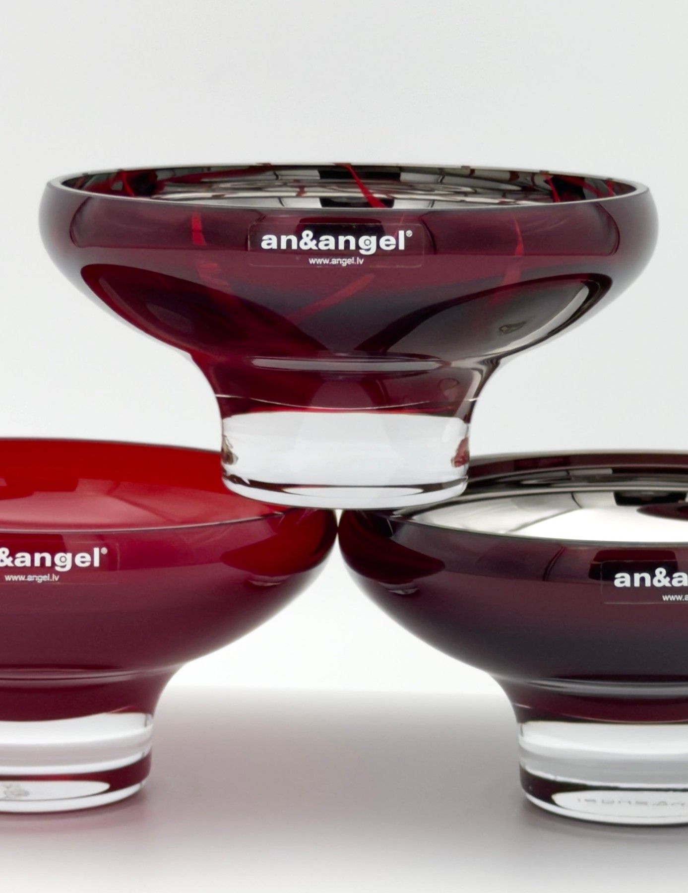 Servēšanas bļoda an&angel, 12 cm, stikls, sarkanā krāsā — attēls 3