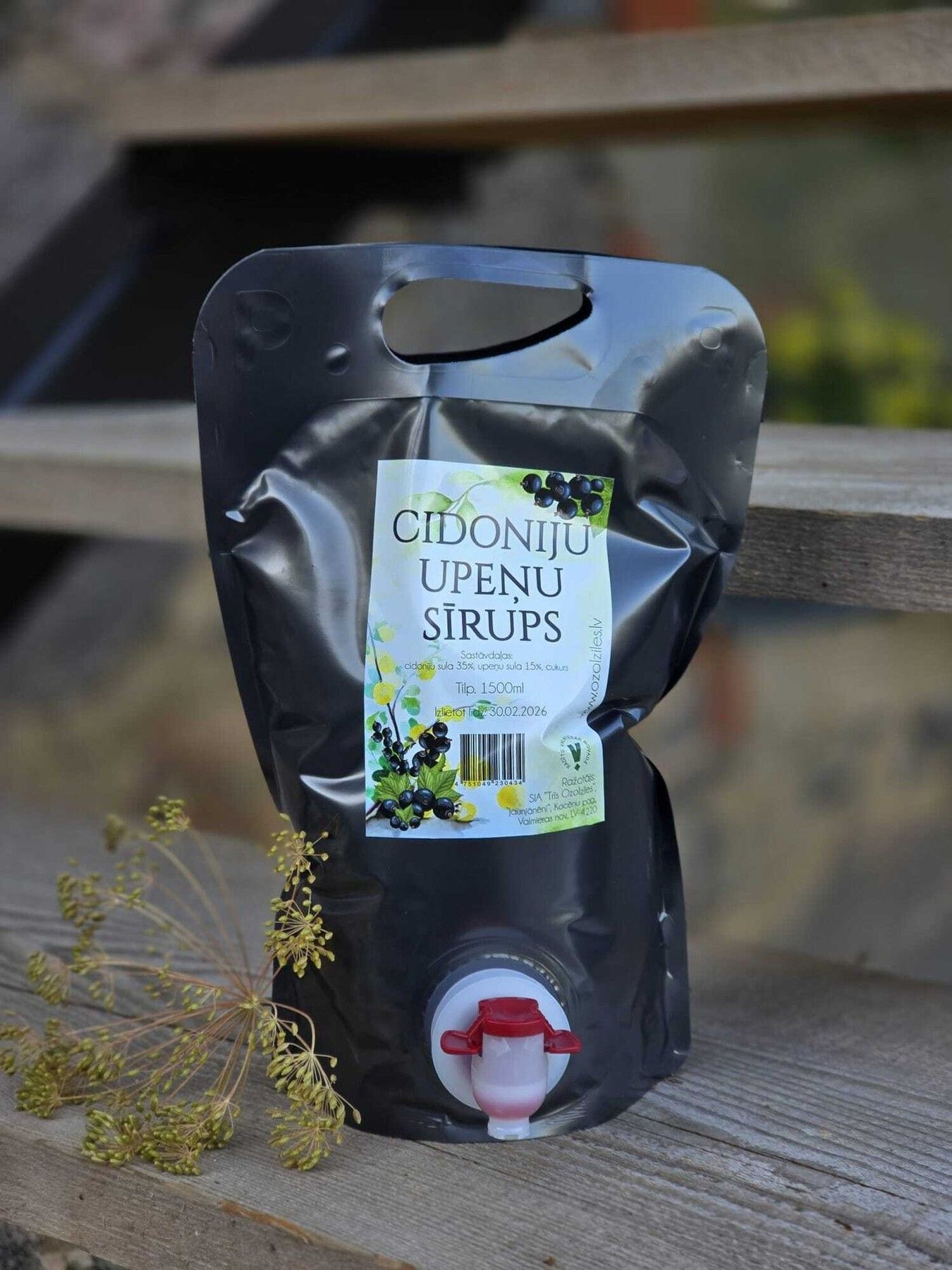 Sīrups Ozolzīles, cidonija, upene, 750 ml — attēls 3