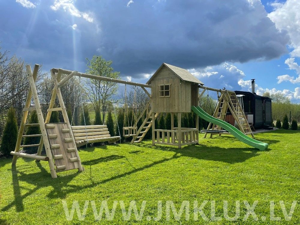 Rotaļu komplekss JMK LUX, platums 5 m, garums 9 m, koks — attēls 2