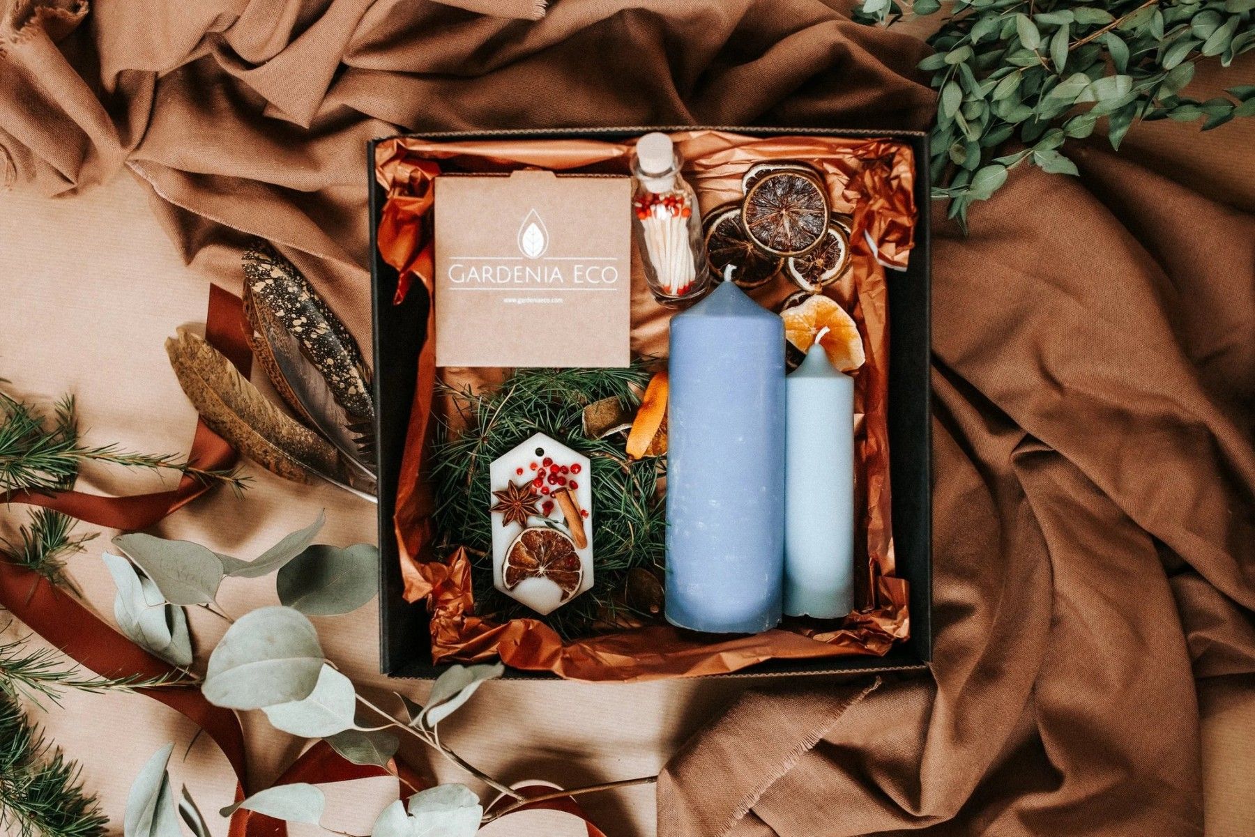 Svece Gardenia Eco, zilā krāsā