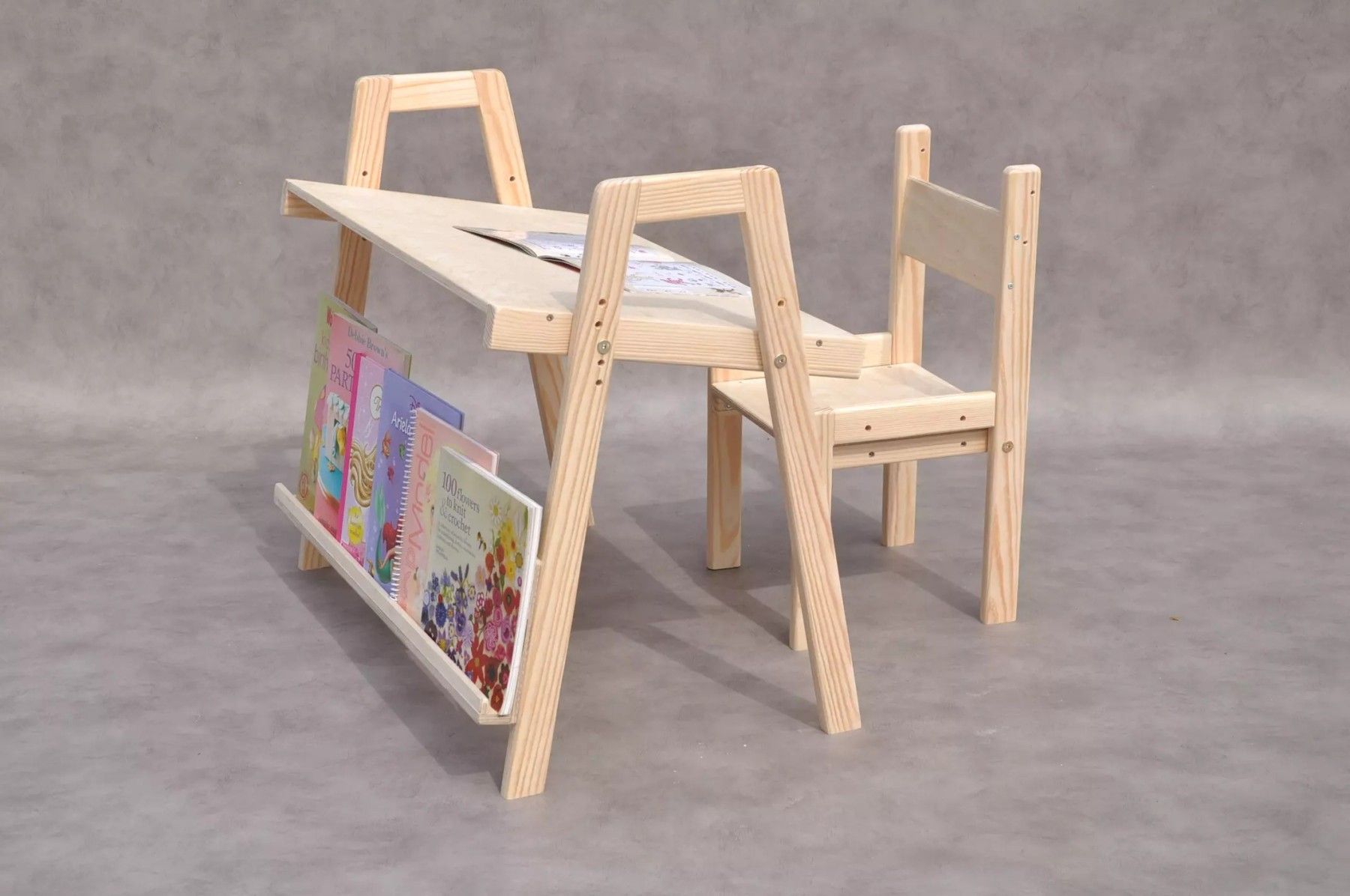 Bērnu galdiņš / krēsliņš Barin Toys, komplekts, koks — attēls 3