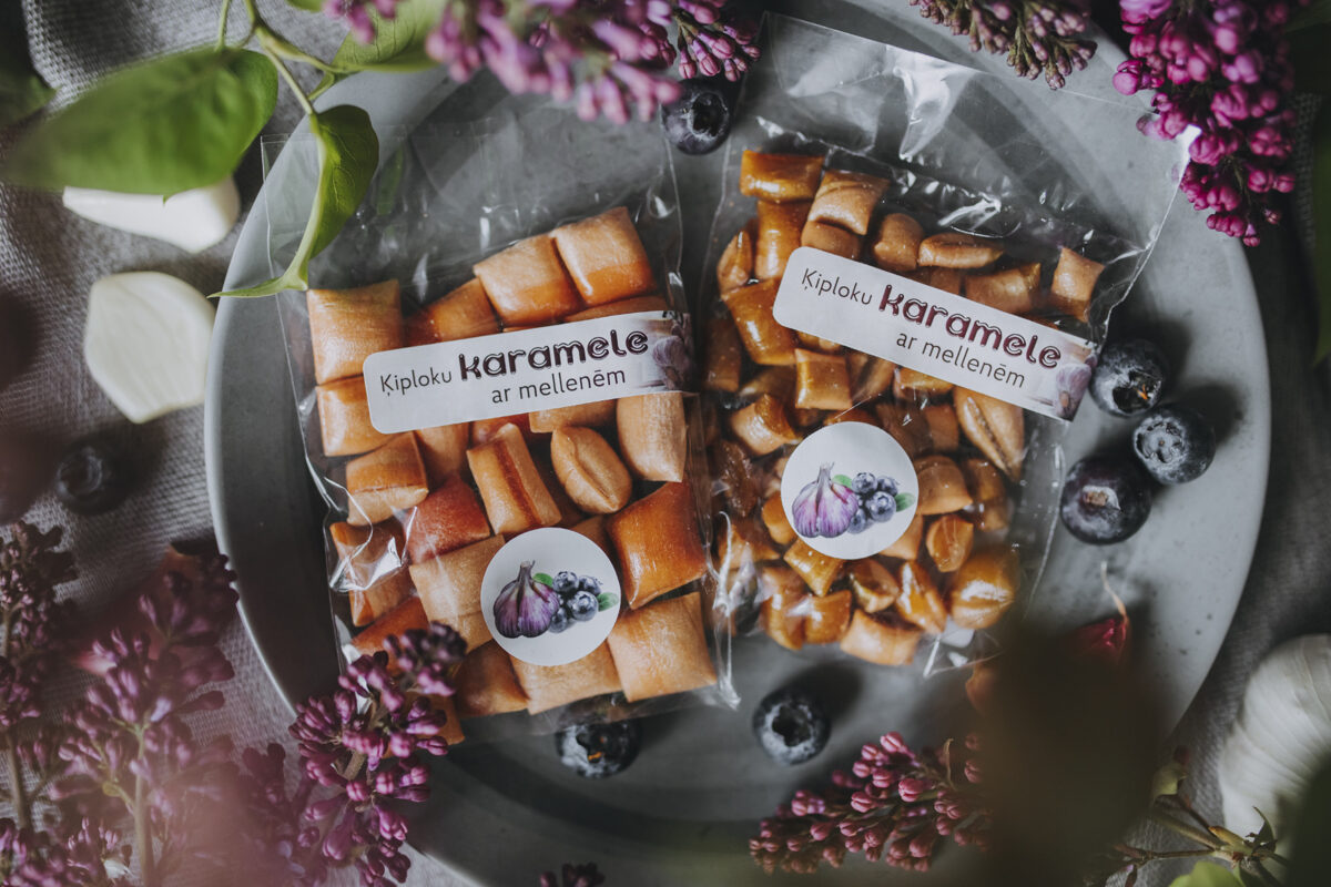 Ķiploku karameles „Dubnas krelles” ar mellenēm, 50 g