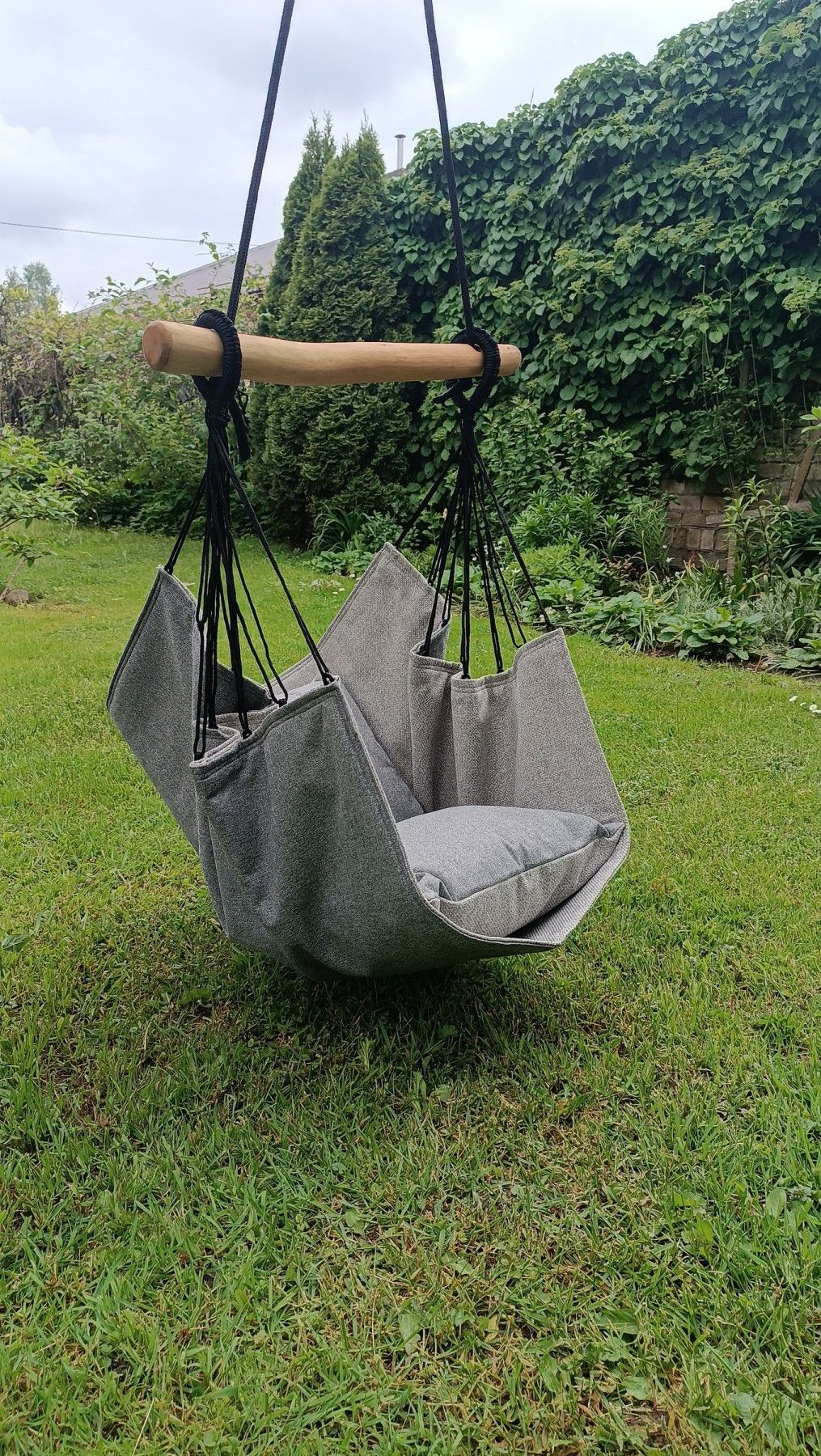Šūpuļkrēsls Decochair, 1 vietas, koks, tekstils — attēls 2