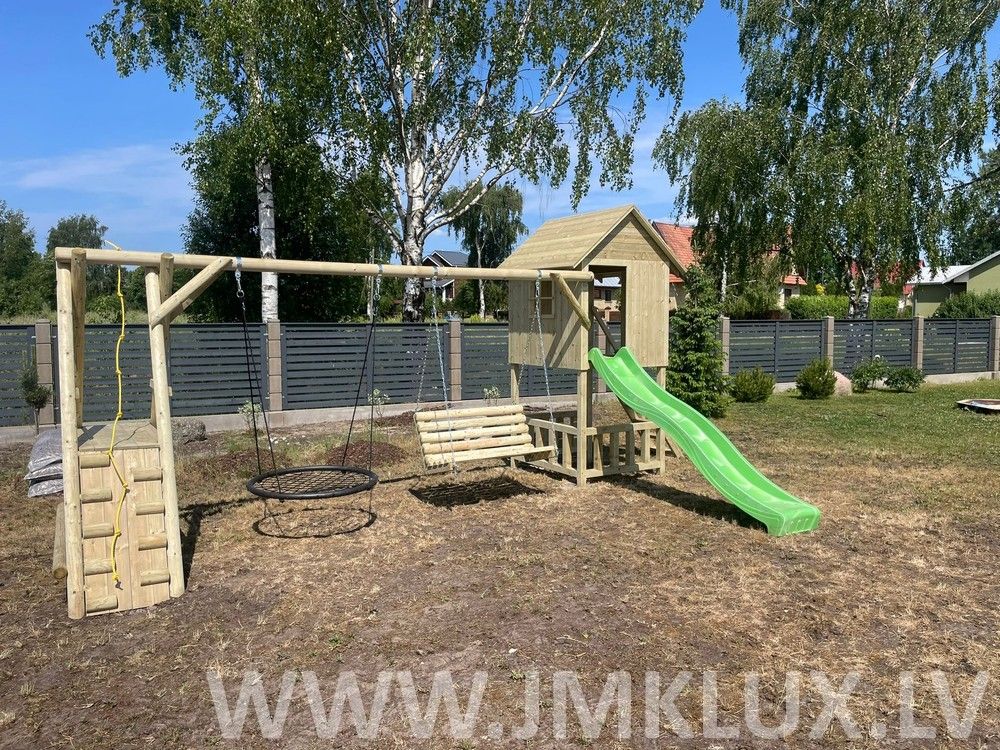 Rotaļu komplekss JMK LUX, platums 3,5 m, garums 7 m, koks — attēls 2