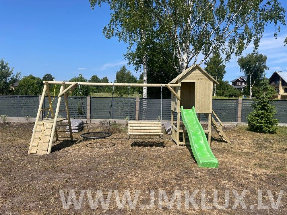 Rotaļu komplekss JMK LUX, platums 3,5 m, garums 7 m, koks — attēls 3