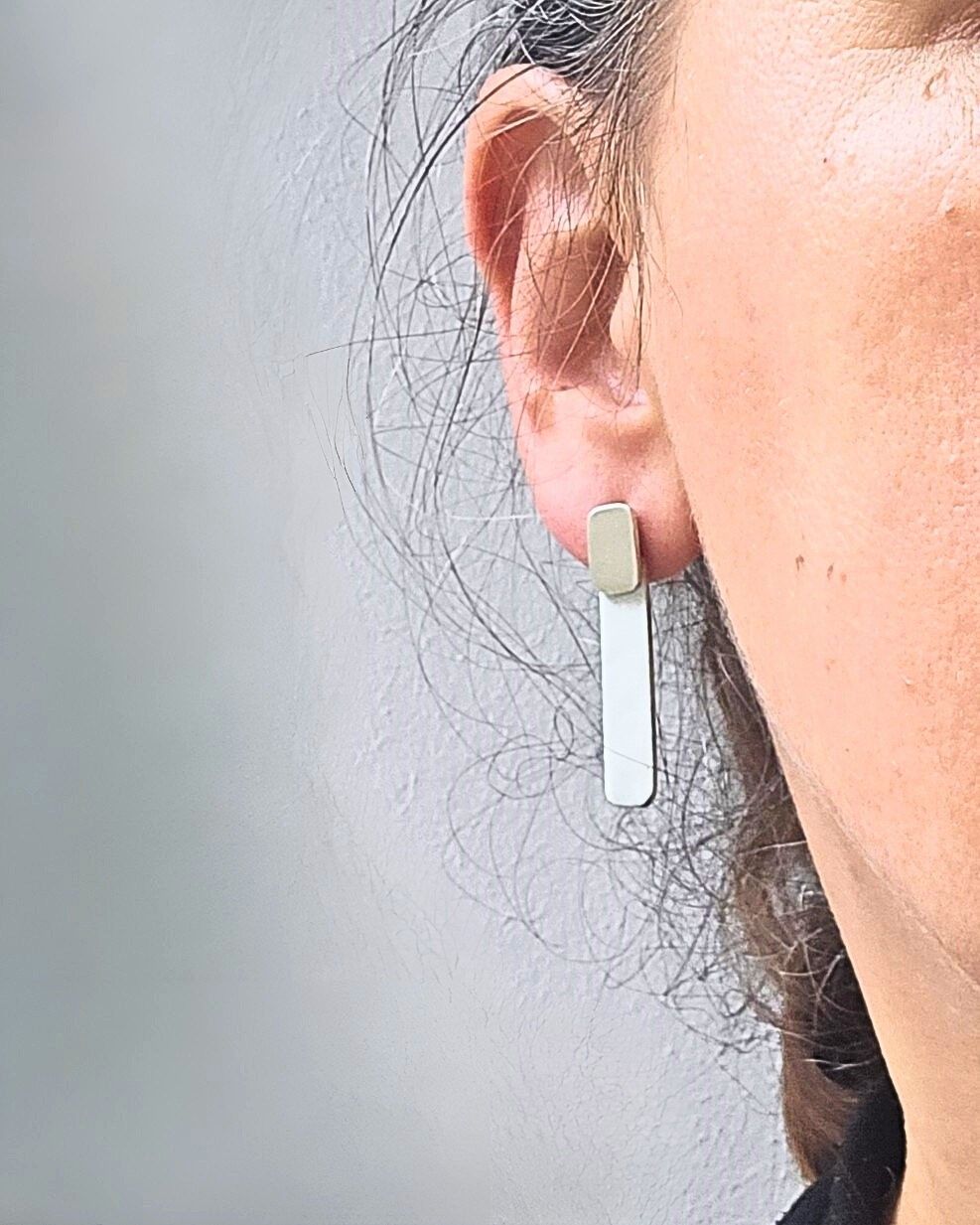 Auskari Asmane Jewellery, sudrabs 925, sudraba, baltā krāsā — attēls 3