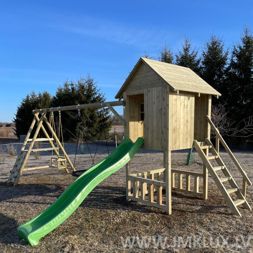 Rotaļu komplekss JMK LUX, platums 3,5 m, garums 5,7 m, koks — attēls 2