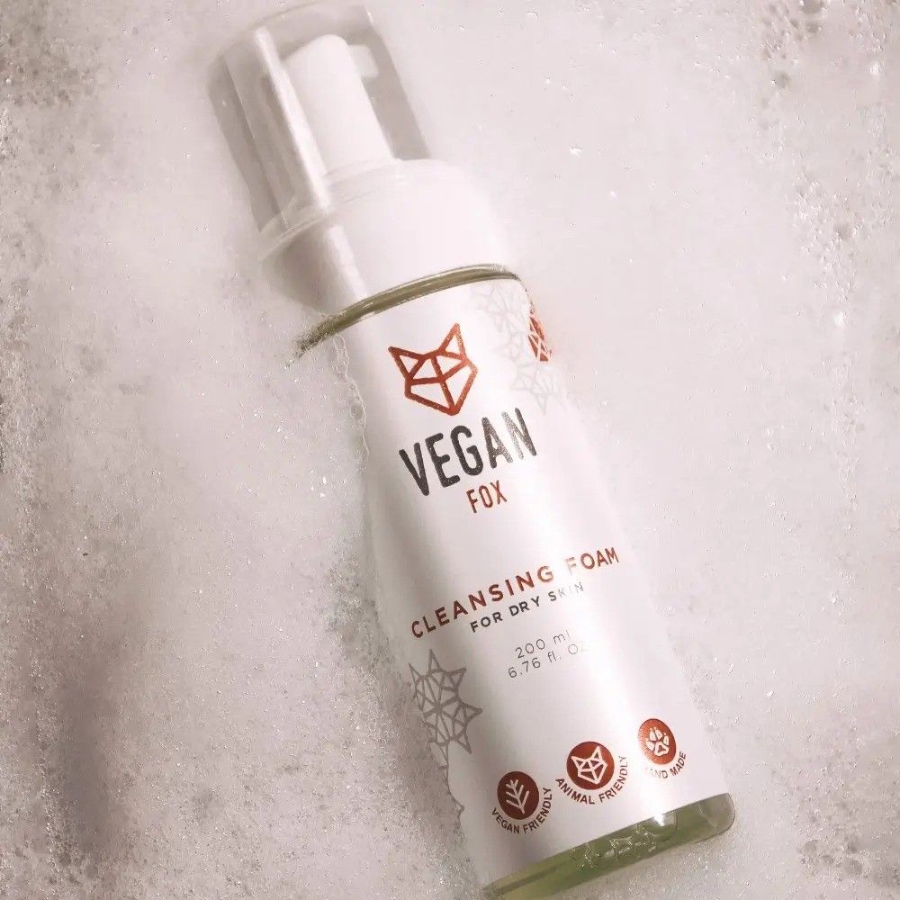 Sejas tīrīšanas līdzeklis Vegan Fox, putas, sausai ādai — attēls 5
