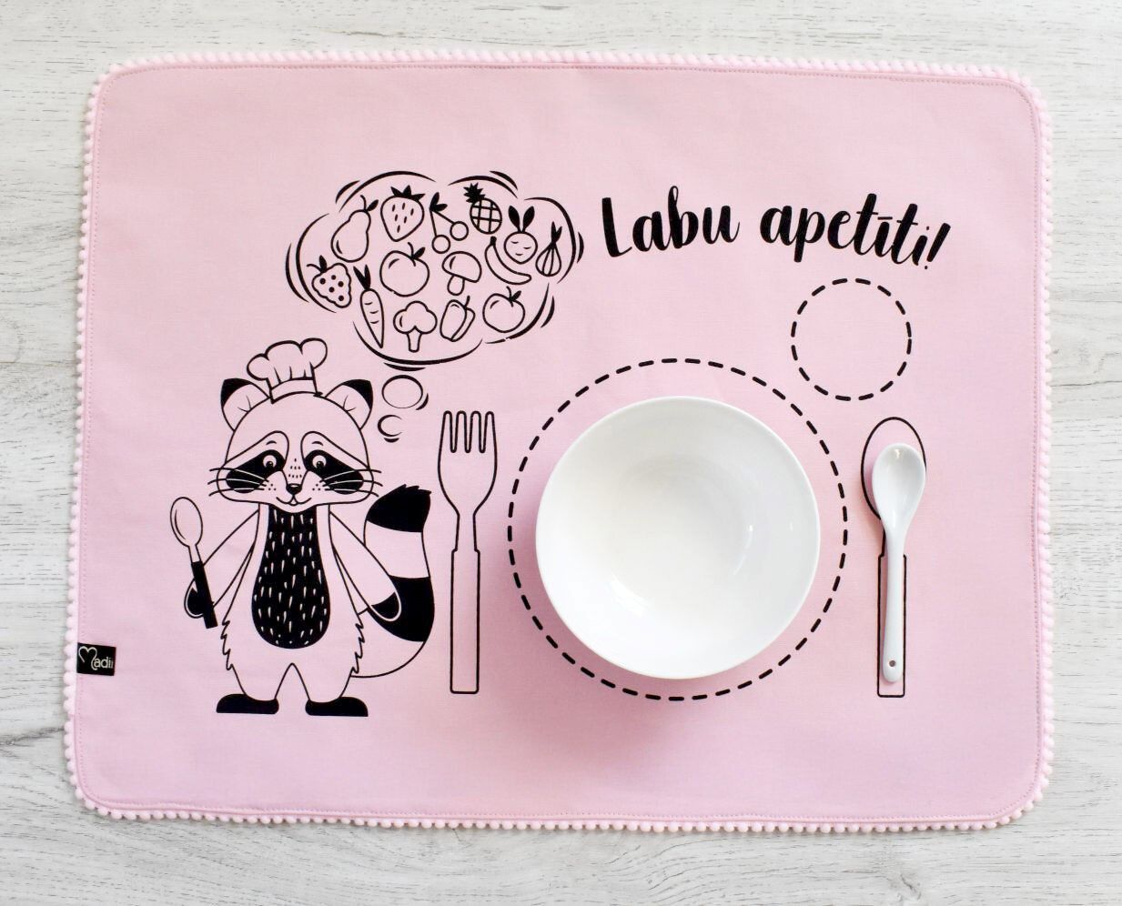 Galda paliktnis Madeira Handmade, kokvilna, rozā krāsā — attēls 2